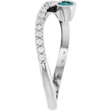 Platinum Round Natural Alexandrite Criss-Cross Bezel-Set Ring – 3mm Stones - view 4