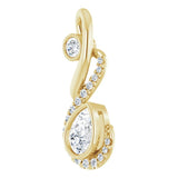 14K Gold Pear Natural Diamond Freeform Necklace or Pendant - Yellow Gold - view 2