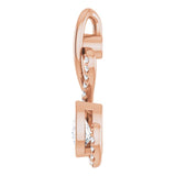 14K Gold Pear Natural Diamond Freeform Necklace or Pendant - Rose Gold - view 3