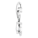 14K Gold Pear Natural Diamond Freeform Necklace or Pendant - White Gold - view 3