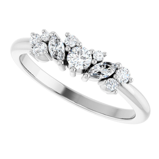 Platinum Natural Diamond Multi-Shape Ring - view 5