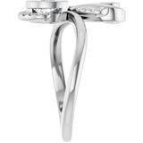 Platinum Pear Natural Diamond Bezel-Set Bypass Ring – 6x4mm - view 4