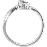 Platinum Pear Natural Diamond Bezel-Set Bypass Ring – 6x4mm - view 2