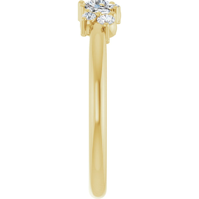 14K Gold Natural Diamond Multi-Shape Ring - Yellow Gold - view 4
