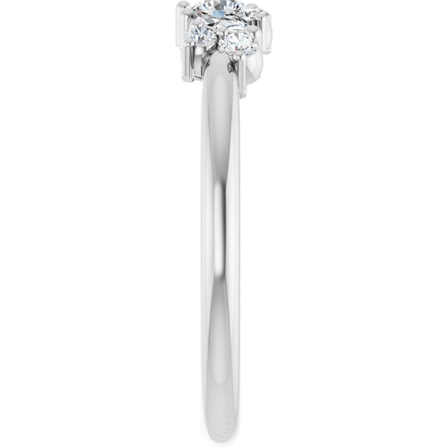 14K Gold Natural Diamond Multi-Shape Ring - White Gold - view 4
