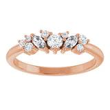 14K Gold Natural Diamond Multi-Shape Ring - Rose Gold - view 3