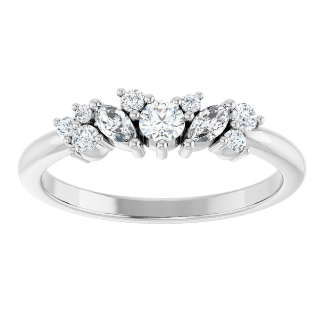 Platinum Natural Diamond Multi-Shape Ring - view 3