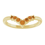 14K Gold Round Natural Citrine Graduated V Ring - Yellow Gold - view 3