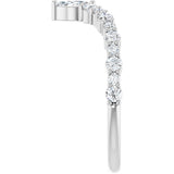 Platinum Marquise Natural Diamond Accented V Ring - view 4