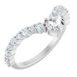 Platinum Marquise Natural Diamond Accented V Ring