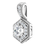 Platinum Round Natural Diamond Halo-Style Pendant – 1/2 CTW - view 2