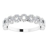 Platinum Round Natural Diamond Accented Circle Ring - view 3