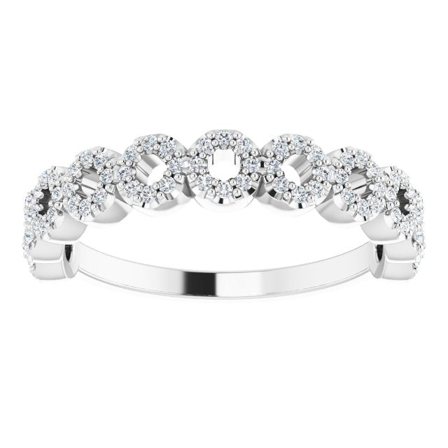 Platinum Round Natural Diamond Accented Circle Ring - view 3