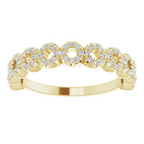 14K Gold Round Natural Diamond Accented Circle Ring - Yellow Gold - view 3