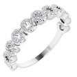 14K Gold Round Natural Diamond Accented Circle Ring - White Gold