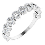 Platinum Round Natural Diamond Accented Circle Ring