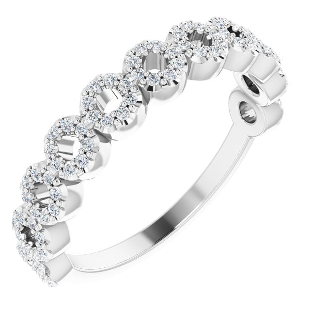 Platinum Round Natural Diamond Accented Circle Ring