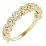 14K Gold Round Natural Diamond Accented Circle Ring - Yellow Gold