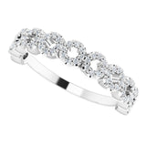 Platinum Round Natural Diamond Accented Circle Ring - view 5