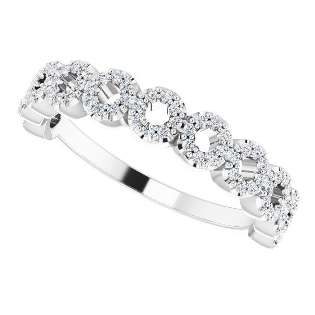 Platinum Round Natural Diamond Accented Circle Ring - view 5