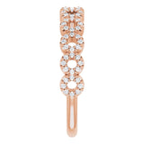 14K Gold Round Natural Diamond Accented Circle Ring - Rose Gold - view 4