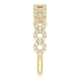 14K Gold Round Natural Diamond Accented Circle Ring - Yellow Gold - view 4