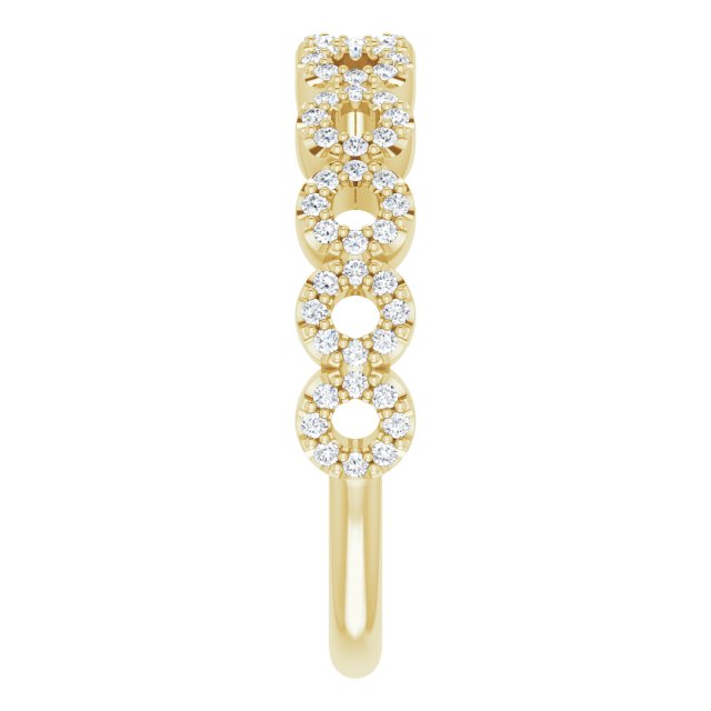 14K Gold Round Natural Diamond Accented Circle Ring - Yellow Gold - view 4