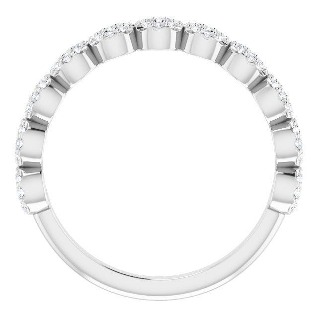 Platinum Round Natural Diamond Accented Circle Ring - view 2