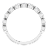 14K Gold Round Natural Diamond Accented Circle Ring - White Gold - view 2