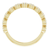 14K Gold Round Natural Diamond Accented Circle Ring - Yellow Gold - view 2