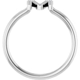 Platinum Round Natural Diamond Accented Initial Ring - view 2