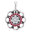 Platinum Round Natural Diamond Halo-Style Cluster Necklace or Pendant