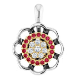 14K Gold Round Natural Diamond Halo-Style Cluster Necklace or Pendant – 1/6 CTW - Two-Tone