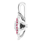 Platinum Round Natural Diamond Halo-Style Cluster Necklace or Pendant - view 3