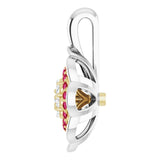 14K Gold Round Natural Diamond Halo-Style Cluster Necklace or Pendant – 1/6 CTW - Two-Tone - view 3