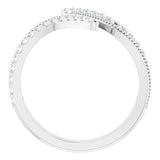 Platinum Round Natural Diamond Bypass Ring II - view 2