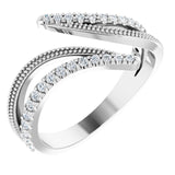 Platinum Round Natural Diamond Bypass Ring II