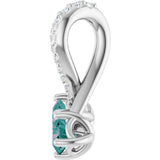 Platinum Round Lab-Grown Alexandrite Two-Stone Necklace or Pendant - view 5
