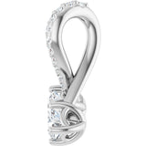 Platinum Round Natural Diamond Two-Stone Necklace or Pendant - view 5