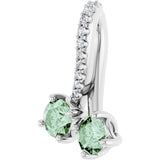 Platinum Round Lab-Grown Alexandrite Two-Stone Necklace or Pendant - view 4