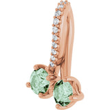 14K Gold Round Lab-Grown Alexandrite Two-Stone Necklace or Pendant - Rose Gold - view 4