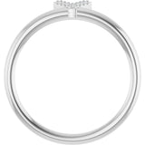 14K Gold Round Natural Diamond Accented Initial Ring - White Gold - view 2