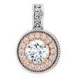 14K Gold Round Natural Diamond Halo-Style Pendant – 1/2 CTW