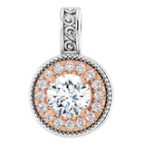 14K Gold Round Natural Diamond Halo-Style Pendant – 1/2 CTW