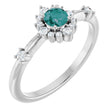 Platinum Oval Lab-Grown Alexandrite Halo-Style Ring