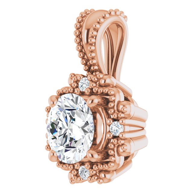 14K Gold Round Natural Diamond Accented Pendant – 3/8 CTW - view 2