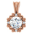 14K Gold Round Natural Diamond Accented Pendant – 3/8 CTW