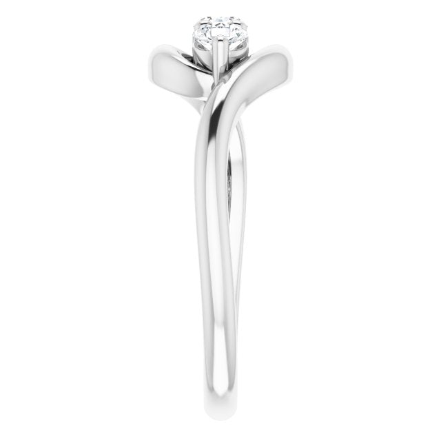 14K Gold Round Natural Diamond Three-Stone Bypass Ring – 3mm Stones - White Gold - view 4