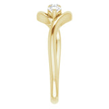 14K Gold Round Natural Diamond Three-Stone Bypass Ring – 3mm Stones - Yellow Gold - view 4