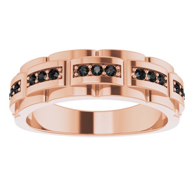 14K Gold Natural Black Diamond Accented Ring – 1/4 CTW - Rose Gold - view 8